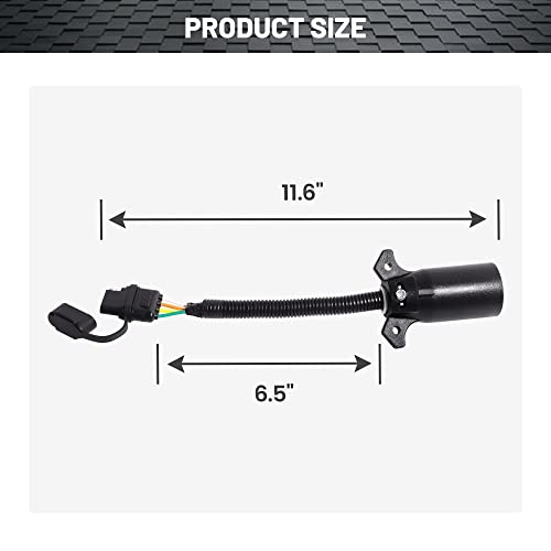 image for Oyviny 7 Way Blade to 4 Way Flat Trailer Adapter, Single-Function 7 Wa
