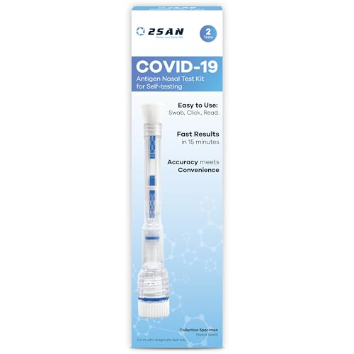 2San COVID-19 Pen Test, Results in 15 Mins, 2-Pack (2 Tests), Rapid & Reliable Nasal Swab, Easy At-Home Testing, Clinically Accurate, Discreet & Fast