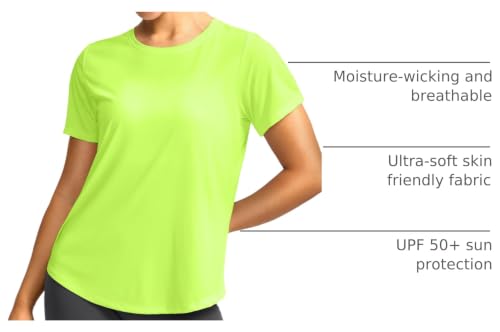 Image of Women's Short Sleeve Workout Shirts UPF 50+ Sun Protection T-Shirts Quick Dry Breathable Gym Running Hiking Tops for Women