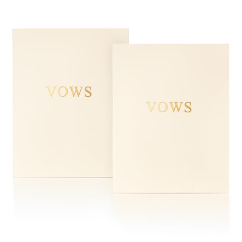 Awakened Creations Wedding Vow Books with Keepsake Box (Set of 2) - Minimalist Wedding Notebooks...