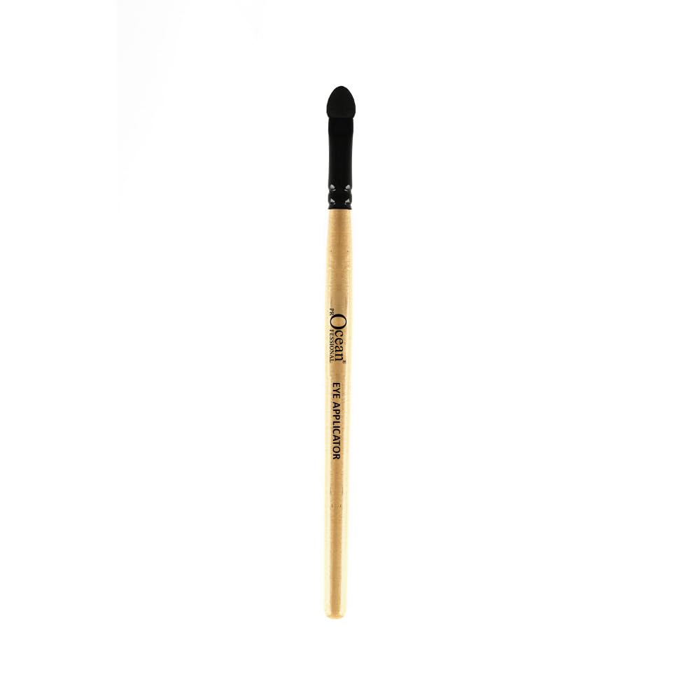 Ocean Professional Eye Applicator Brush – Soft Sponge Tip for Smooth Eyeshadow Blending, Smudging & Precise Detailed Application, Natural Wood Handle, Black Aluminum Ferrule-image-25