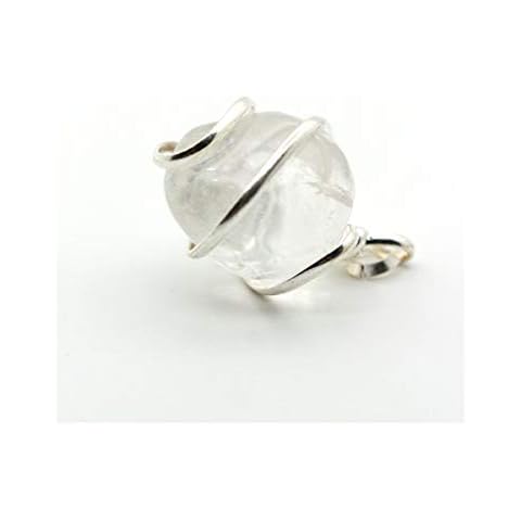 Colgante Cuarzo Transparente en Espiral Baño Plata 925 Cover