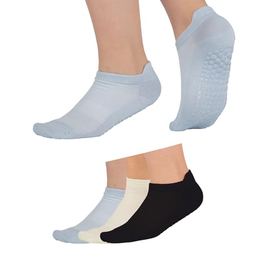Image of Pilates Socks with Grips for Womens Athletic Gym Yoga Barre Dance Non Slip Skid Socks for Women