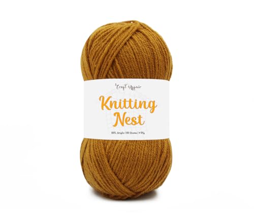 Image of Craft Affair | Knitting Nest Acrylic Yarn (200 Meter, 100 Grams, 2mm) / Woolen Yarn /Acrylic Yarn for Knitting and Crocheting-Sand
