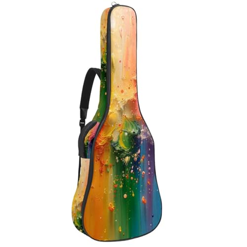 Housse de guitare étanche et antichoc arc-en-ciel à multi-poches pour musicien