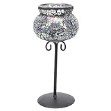 ANDRESLAD Dekorativer Kerzenhalter aus Eisen und Glas in großer Ausführung Nordischer Kerzenständer für Esstisch Candlelight Dinner und Wohnraumdeko