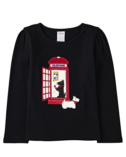 Image of Gymboree Girls' and Toddler Fall and Holiday Embroidered Graphic Long Sleeve T-Shirts