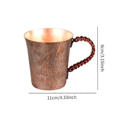 Taza de café de cobre puro con diseño artístico vintage en bronce estilo E 7