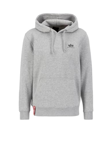 Alpha Industries Basic Hoody Small Logo Kapuzensweat für Herren Grey Heather – Ansicht 1