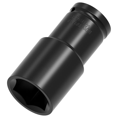 Image of 1 /2 Inch Drive by 32mm Deep Impact Socket, Heat-Treated CR-V Steel 3 Inch Length, 6-Point Metric Sizes