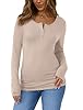 Sampeel Womens Long Sleeve Shirts Henley Basic Sli... #2