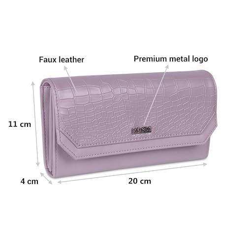 Image of Mochi Women Purple Faux Leather Casual Clutch with Premium Metal Logo (95-134)
