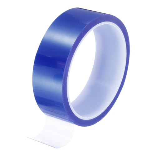 Image of uxcell Blue Heat Tape, 1 Roll 30mmx33m 108ft High Temperature Heat Resistant Tape for Sublimation,Heat Vinyl Press,Heat Transfer, Circuit Board, No Residue