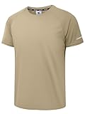 Holure Men's Sportswear Short Sleeve Breathable Quick-Drying Mesh T-Shirt Khaki-XL