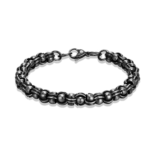 Bracelet gourmette moto homme en acier inoxydable style motard