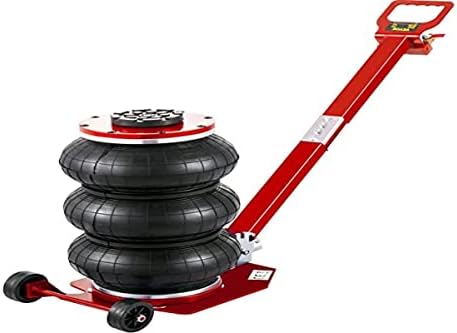 VEVOR Air Jack, 3 Ton/6600 lbs Triple Bag Air Jack, Air Bag Jack Lift Up to 15.75 Inch, 3-5S Fast Lifting Air Bag Jack for Cars with Adjustable Long Handle (Red)
