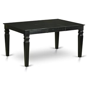 East West Furniture WEDU6D-BLK-W 6 Piece Dining Table Set Contains a Rectangle Wooden Table with Butterfly Leaf and 4 Dining Room Chairs with a Bench, 42x60 Inch, Black East West Furniture WEDU6D BLK W 6 Piece Dining Table Set Contains a Rectangle Wooden Table with Butterfly Leaf and 4 Dining Room Chairs with a Bench 42×60 Inch Black