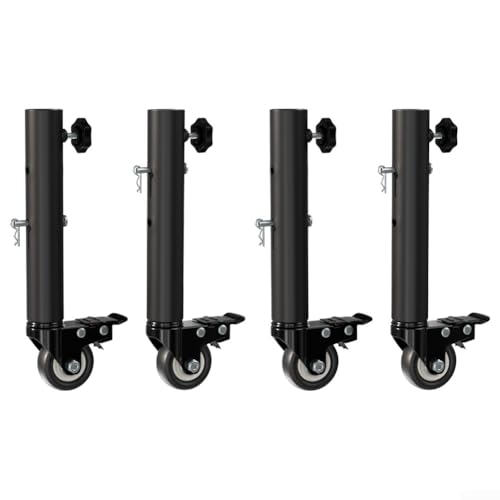Roulettes de support réglables avec pivot 360° et freins pour meuble