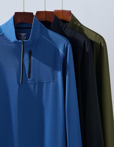 Liberty Imports Pacote com 3 jaquetas esportivas masculinas leves de manga comprida e zíper, Oliva/p