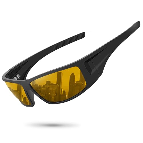 Image of Polarized Sports Sunglasses for Men Women,Driving Fishing | UV400 Protection Anti-Glare Lens, Wrap Around Sunglasses for Cycling,Hiking,Golf & Outdoor Sports Unbreakable Frame