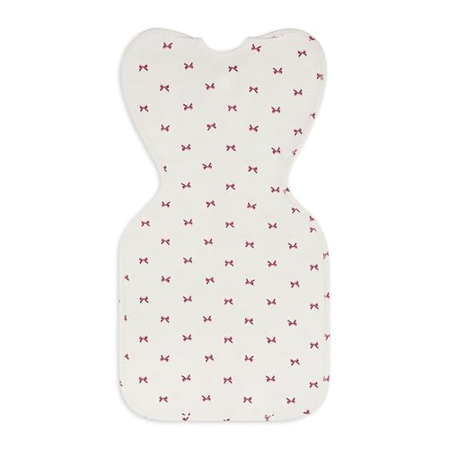 Image of Love To Dream Swaddle UP, Baby Sleep Sack, Twin Zipper for Easy Diaper Changes, Arms UP Position, Hip-Healthy, Lightweight & Breathable, Moderates Temperatures 20-24C, Cream Bows, Small (1-3 Months)