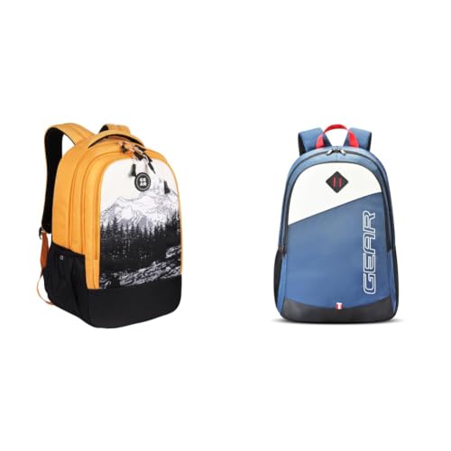 Image of Gear Alpine 19 inch /39L Large Water Resistant School Bag /College Bag /Casual 4 Compartment + 14 cms Blue Casual Backpack (MDBKPECO50504)
