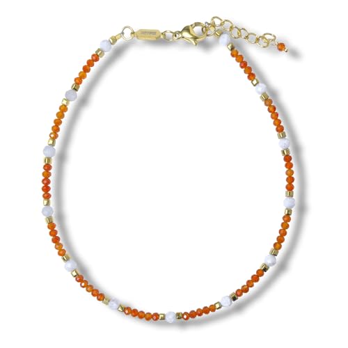 Tobillera de piedras preciosas auténticas Morchic cadena de pie fina de 2mm