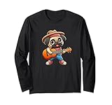 Photo Gallery pug guitar dog musica divertente maglia a manica Photo Gallery pug guitar dog musica divertente maglia a manica