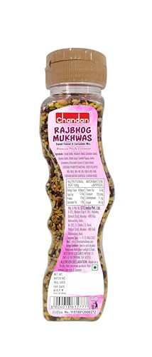 Image of Chandan Mouth Freshener Rajbhog Mukhwas 100% Natural | Premium Mouth Freshener | 160 grams | Sugar Coated Fennel and Dry Dates Mix (Pack of 2)