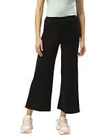 Laabha Solid Flared Womens Trackpant Black