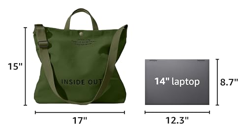 Image of Canvas Tote Bag For Women inside out bag Crossbody Handbag with Adjustable Strap and Coin Purse for Work,Travel,Grocery