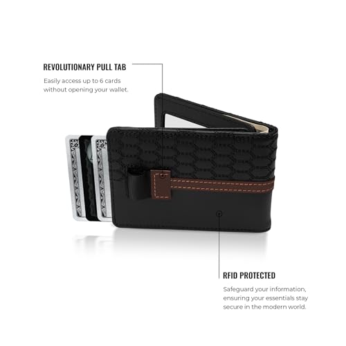 Image of Kings Loot Wallet for Men | Minimalist Slim RFID Blocking Leather Design with Cash Pocket & Card Pull Strap | Holds 1-12 Cards | Stylish & Durable Wallets | Supercar Collection (Midnight Umber)