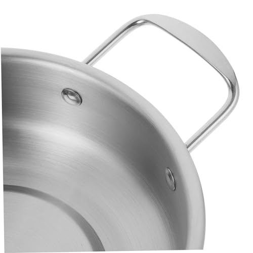 Wok de acero inoxidable con asas dobles para cocina miniatura 2