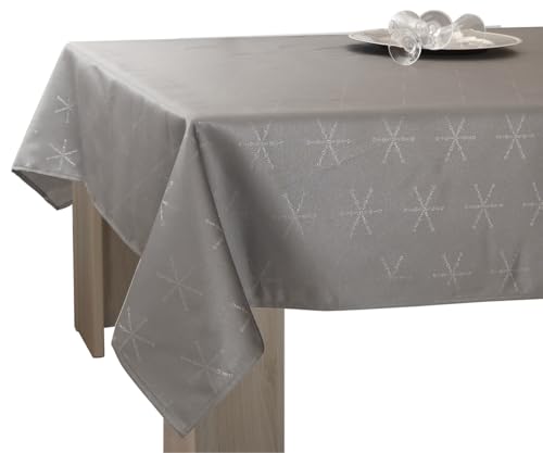 Nappe Lurex Entretien Facile - Gris Argenté - Rectangle 150 x 200 cm