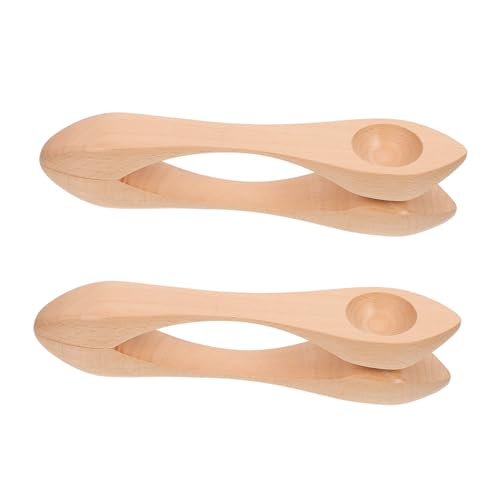 LIOOBO 2PCS Wooden Musical Spoons for Safe Folk Percussion Instruments for Kindergarten and Early Childhood Music Learning Smooth Surface Comfortable Grip Musical