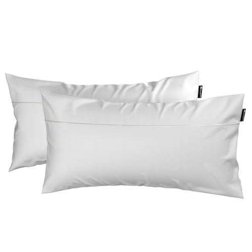 Cloudpillo Kissenbezug 40x80-2er-Pack Premium Kissen Cover mit Reißverschluss, Atmungsaktive Baumwolle, Antibakteriell, Ultra Weich, Langlebiger Luxus, Kopfkissen Hülle, Weiß