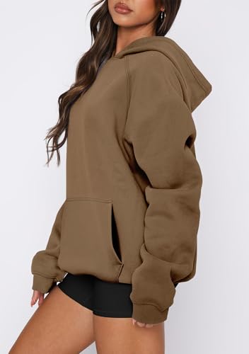 onlypuff Women Pullover Sweatshirt Long Sleeve Hoodies Kangaroo Pocket Fleece Basic Sweater