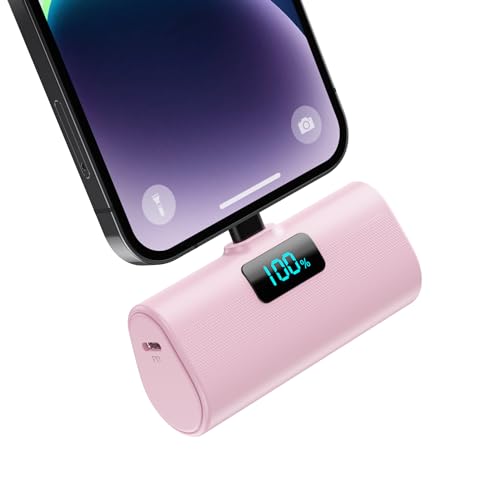 Mini Batterie Externe pour iPhone 5200mAh, Power Bank 20W PD Charge Rapide Chargeur Externe avec Écran LCD, Petit Batterie Portable Compatible avec iPohone...