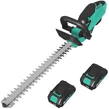 Garvee 22.4 Hedge Trimmer Cordless, Shrub Trimmer Electric Handheld Bush Clipper 3000RPM, Brushless Motor Double-Sided Dual Action Blades, 2/3 Blade Gap, 2 * 2.0Batteries & Charger
