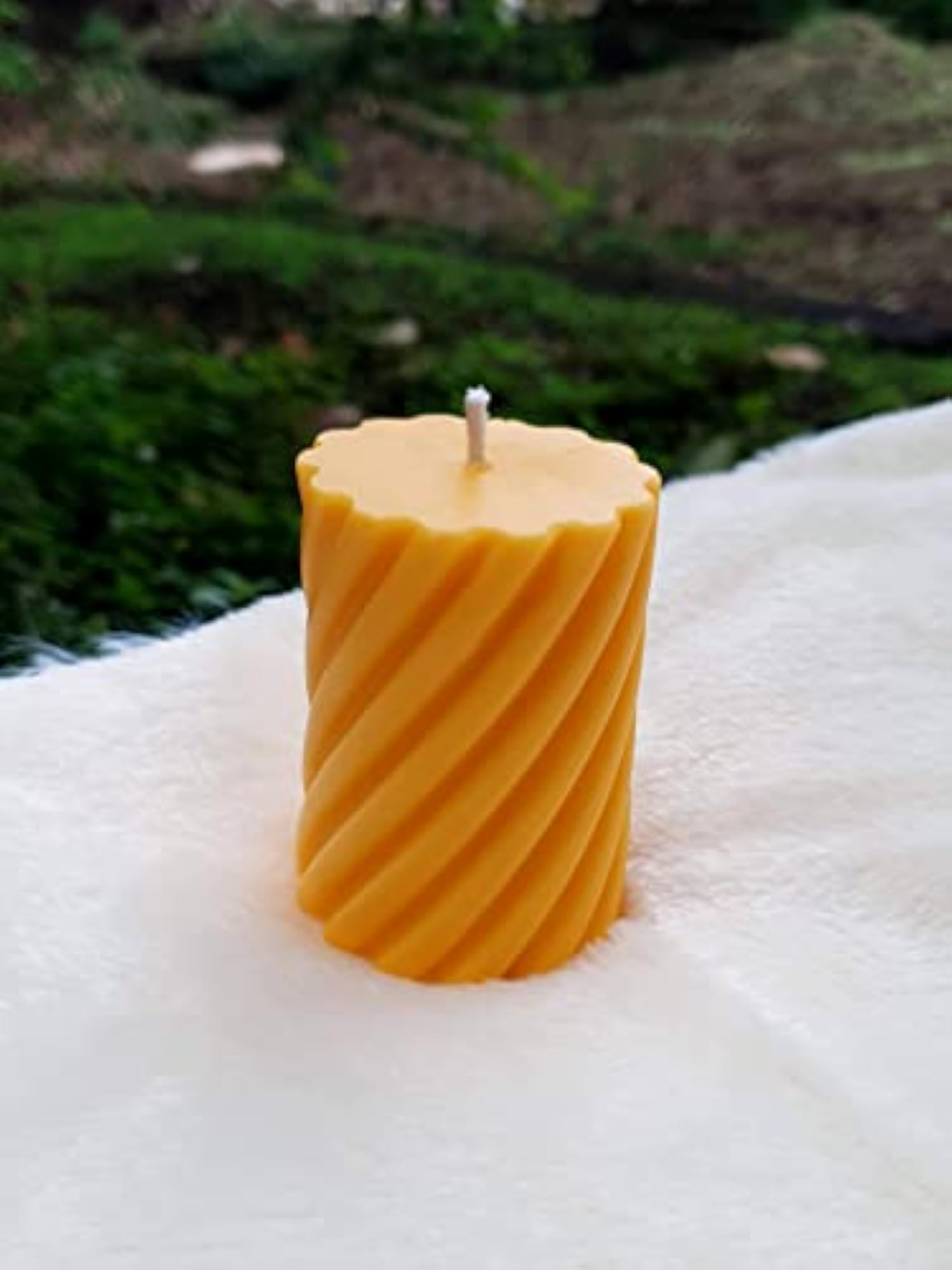 Scented Twisted Candle, Premium Soy Wax, Yellow