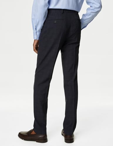 Image of Check Stretch Trousers T704441TNAVY (32)