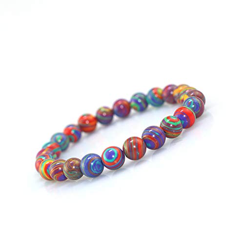 Sunsee sunling 8mm Yoga Stone Handmade Women Beaded Elastic Strech Bracelet (Multicolor)