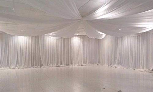 Voile blanc de 213 cm de large, pour mariage, rideau, drap (blanc pur, 213 cm x 5 m - l x L)