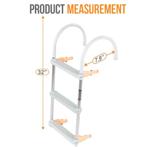 image for Anchor-Man Folding 3 Step Ladder for Fishing, Heavy-Duty Aluminum Pont