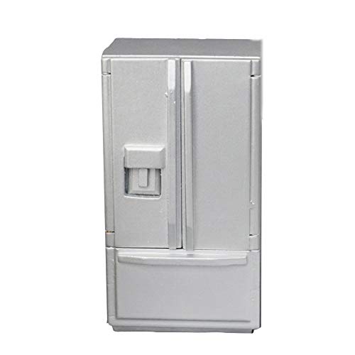discountstore145 Doll House Accessory,Model Role Play Miniature Size Wooden Refrigerator 1/12 Toys Furniture