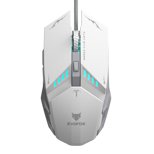 Image of EvoFox Shadow Plus Gaming Mouse Wired | Gaming Mouse with Instant A603FP Sensor, 7200 DPI Optical Tracking, HUANO Switches, 6 Buttons, Ergonomic Design, Braided 1.5m Cable USB - Black