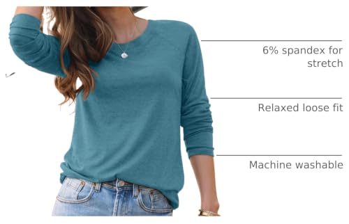 Image of AUTOMET Womens Long Sleeve Crewneck Shirts Fall Tops