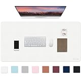 iCasso マウスパッド 白 デスクマット大型 マウスパッド 防水 約120x58cm PUレザー デスクパッド おしゃれ 清潔しやすい 裏面滑り止め オフィス/ホーム用 男女兼用（ホワイト）