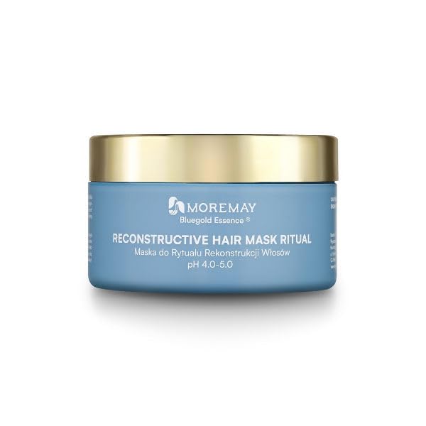 Moremay Bluegold Essence® - Mascarilla capilar reconstructiva de 250 ml con espirulina, biotina y péptidos