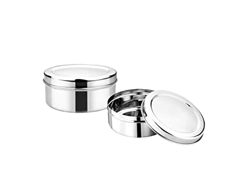 Image of BLeaf Stainless Steel - Single Lunch Box /Tiffin Box Without Clip-Food Grade 1 Tier (700ml) (Pack of 2)
